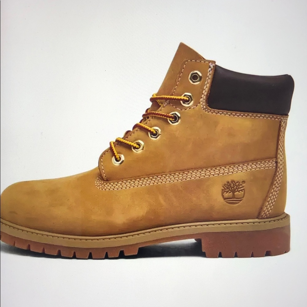 Timberland Youth Premium 6-inch Waterproof Boots color wheat Size 6